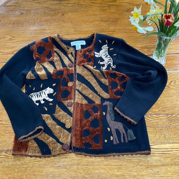 Vintage Victoria Harbour safari print Ramie/cotton blend...